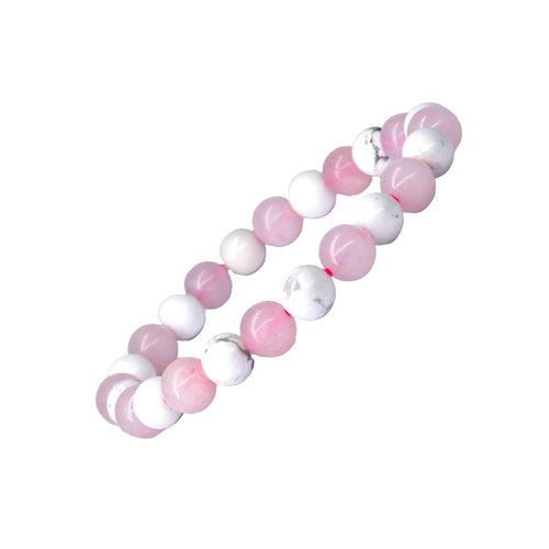 Rose Quartz & Howlite Bracelet | Love, Peace & Emotional Harmony 🌸