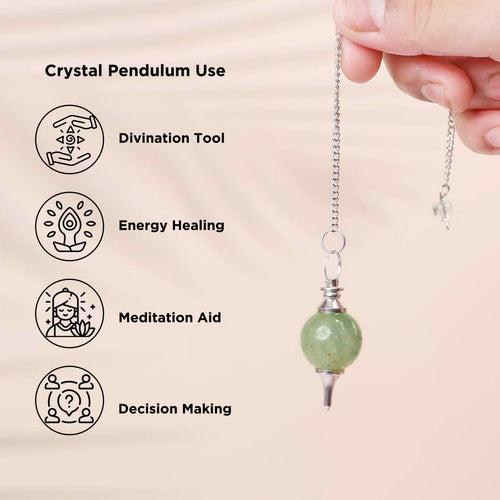 Amethyst Crystal Ball Pendulum for Dowsing & Healing | Brahmatells