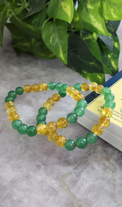 Money Magnet Citrine & Green Aventurine Bracelet | Wealth & Success