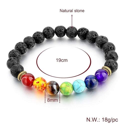 Triple Protection 7 Chakra Beads Bracelet - Balance & Harmony