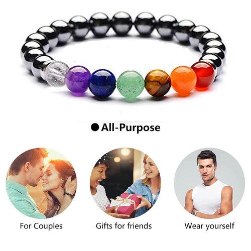 Triple Protection 7 Chakra Beads Bracelet - Balance & Harmony