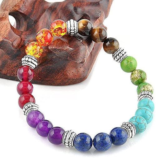 7 Chakra Reiki Gemstone Bracelet | Triple Protection for Men & Women