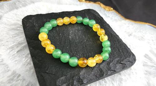 Money Magnet Citrine & Green Aventurine Bracelet | Wealth & Success