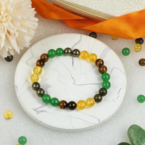 Money Magnet Wealth Bracelet | Pyrite, Tiger Eye, Citrine | 8mm Beads