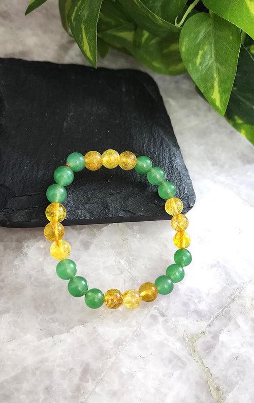 Money Magnet Citrine & Green Aventurine Bracelet | Wealth & Success