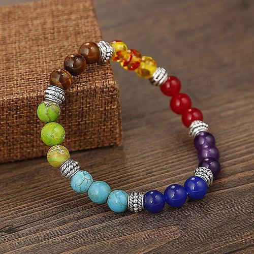 7 Chakra Reiki Gemstone Bracelet | Triple Protection for Men & Women