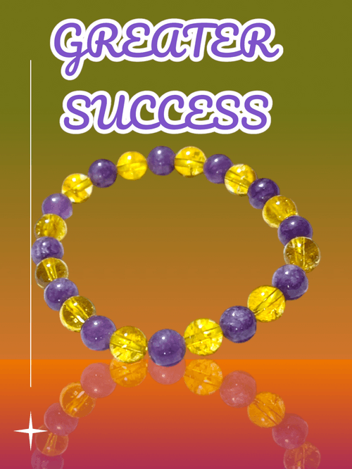 Greater Success Bracelet - Citrine & Amethyst for Focus & Positivity