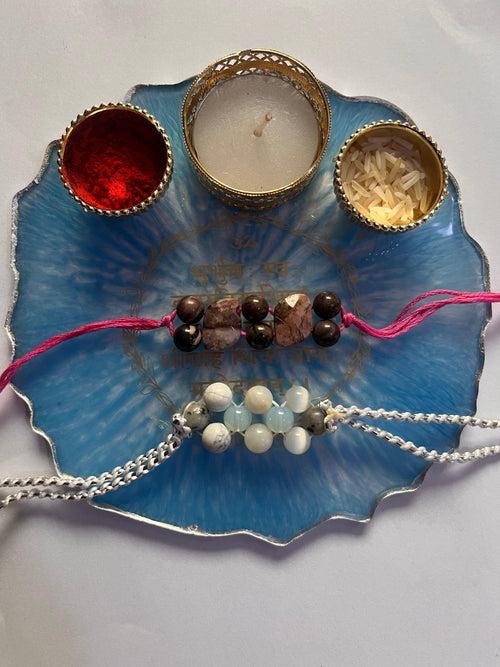 Customized Blue Mantra Rakhi Pooja Thalli