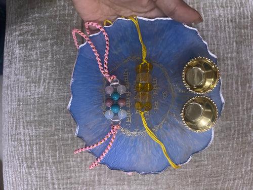 Customized Blue Mantra Rakhi Pooja Thalli