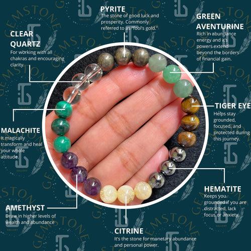 Eight-Gemstone Money Maker Bracelet | Prosperity & Wealth | Brahmatells Astro Collection