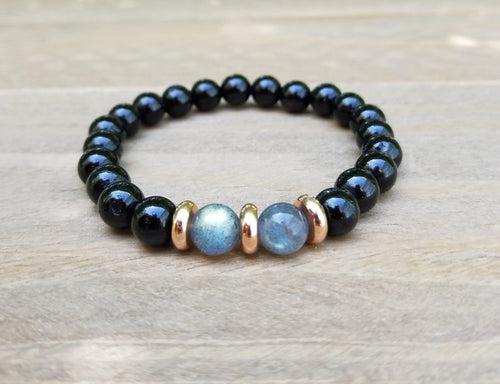 Empath Protection Bracelet with Labradorite & Black Tourmaline | Brahmatells