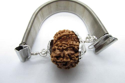 Gauri Shankar Rudraksha Bracelet with Silver Pendant - Harmony & Spiritual Connection | Brahmatells