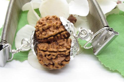 Gauri Shankar Rudraksha Bracelet with Silver Pendant - Harmony & Spiritual Connection | Brahmatells