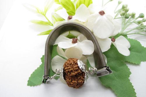 Gauri Shankar Rudraksha Bracelet with Silver Pendant - Harmony & Spiritual Connection | Brahmatells