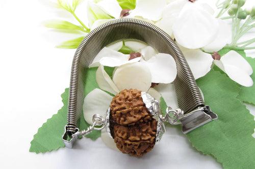 Gauri Shankar Rudraksha Bracelet with Silver Pendant - Harmony & Spiritual Connection | Brahmatells