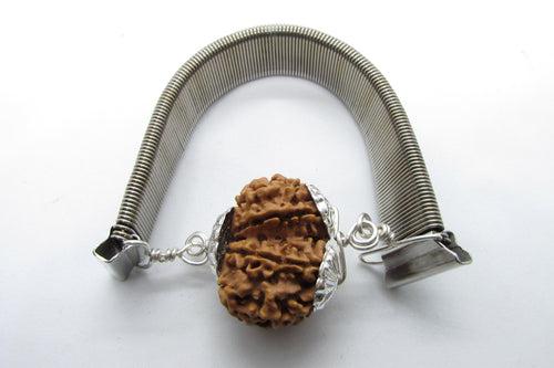 Gauri Shankar Rudraksha Bracelet with Silver Pendant - Harmony & Spiritual Connection | Brahmatells