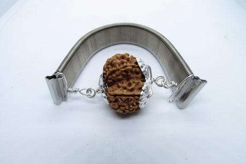 Gauri Shankar Rudraksha Bracelet with Silver Pendant - Harmony & Spiritual Connection | Brahmatells