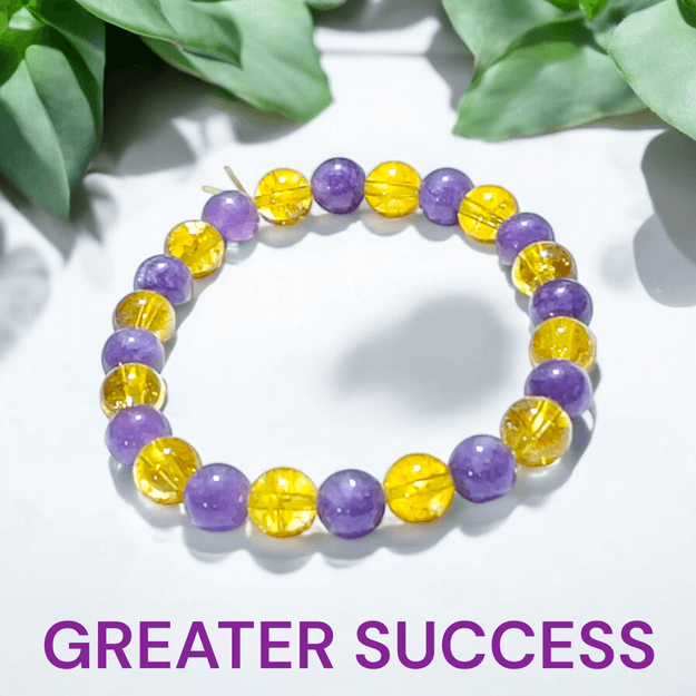 Greater Success Bracelet - Citrine & Amethyst for Focus & Positivity