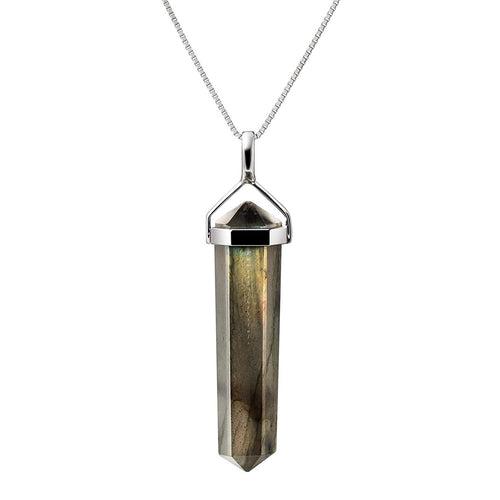 Natural Stone Healing Agate Crystal Gemstone Positive Energy stone Double Point Pendant