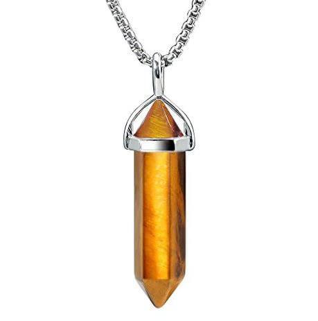 Natural Stone Healing Agate Crystal Gemstone Positive Energy stone Double Point Pendant