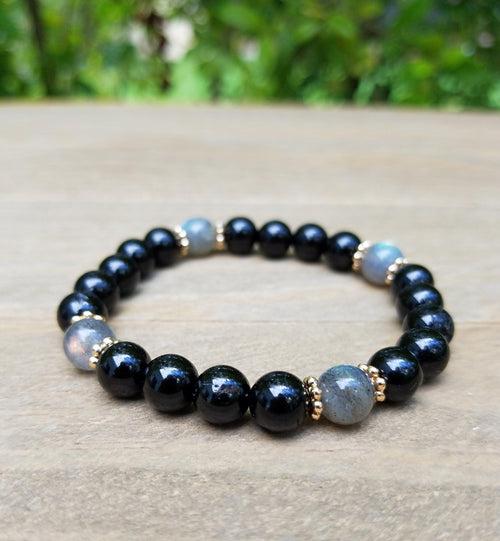 Protection Bracelet - Empath Protection, Negative Energy Protection, Psychic Protection, Labradorite, Black Tourmaline