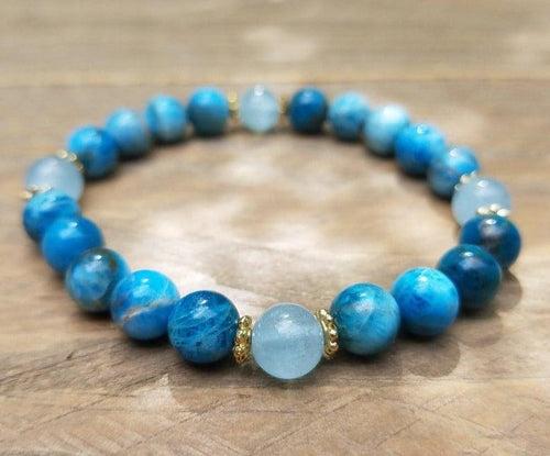 Throat Chakra Healing Bracelet - Apatite & Aquamarine | Brahmatells