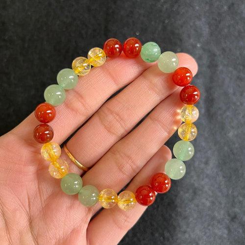 Unlock Career Success: Carnelian, Aventurine & Citrine Bracelet - Brahmatells