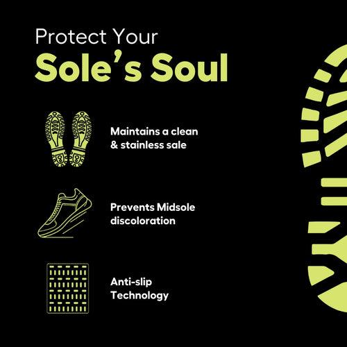 Helios Sole Protectors Shoe Crease Protector for Sneakers, Self-Adhesive Crease Protectors in a Non-Slip Design, Waterproof Shoe Covers in Crystal Clear Self-Stick Pads {Cut to fit size 3-13}