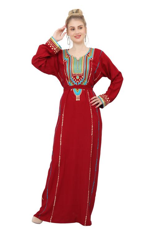 Thread Embroidered Maxi Arabian Party Wear