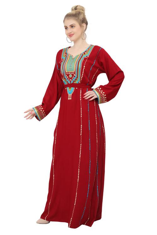 Thread Embroidered Maxi Arabian Party Wear