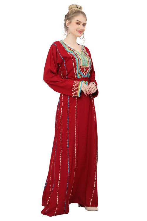 Thread Embroidered Maxi Arabian Party Wear