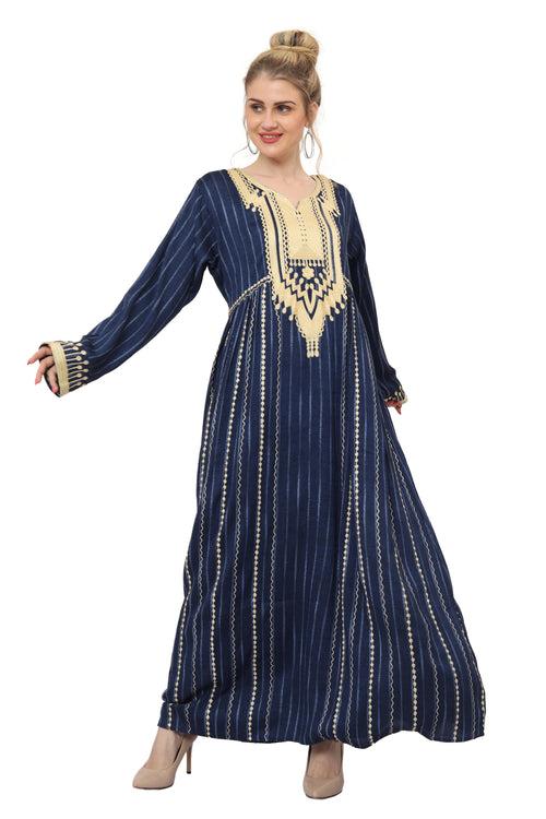 Arabian Beach Embroidered Kaftan Dress