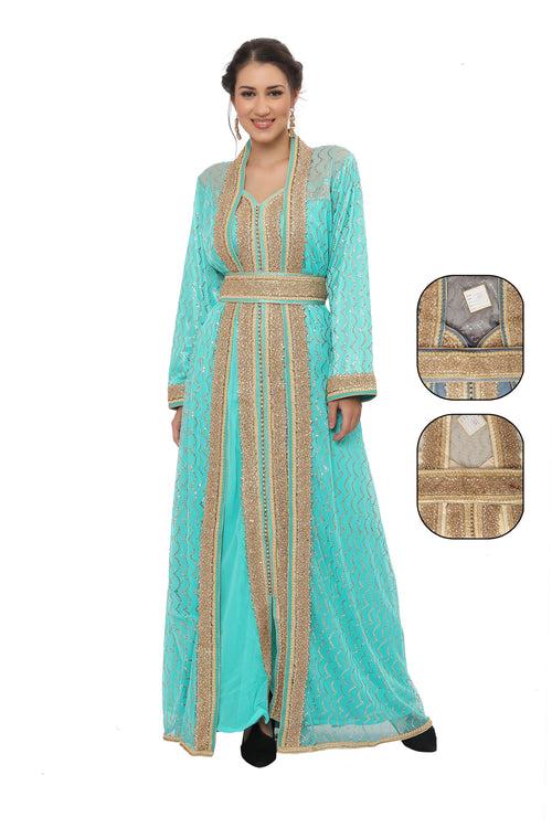 Moroccan Catan Dress Khaleeji Thobe Gown