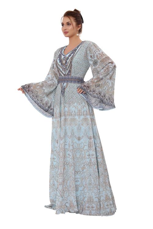 Designer Kaftan Digital Print Gown