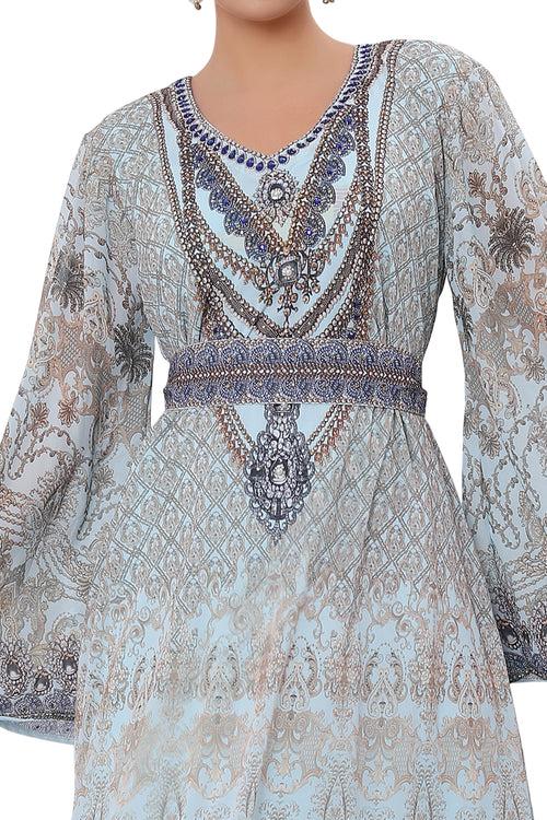 Designer Kaftan Digital Print Gown