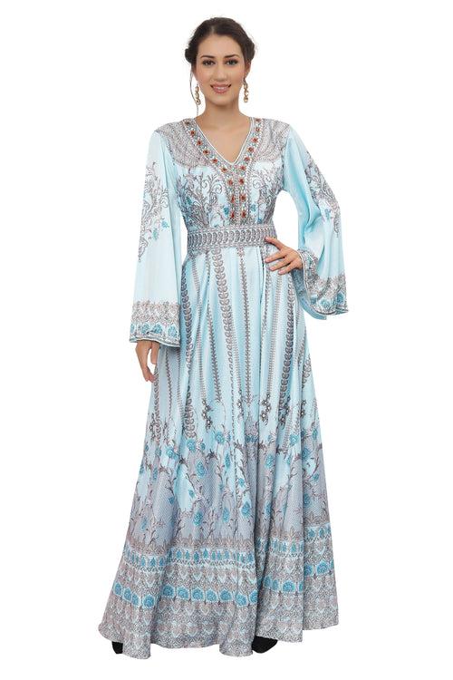 Designer Digital Print Kaftan Party Gown