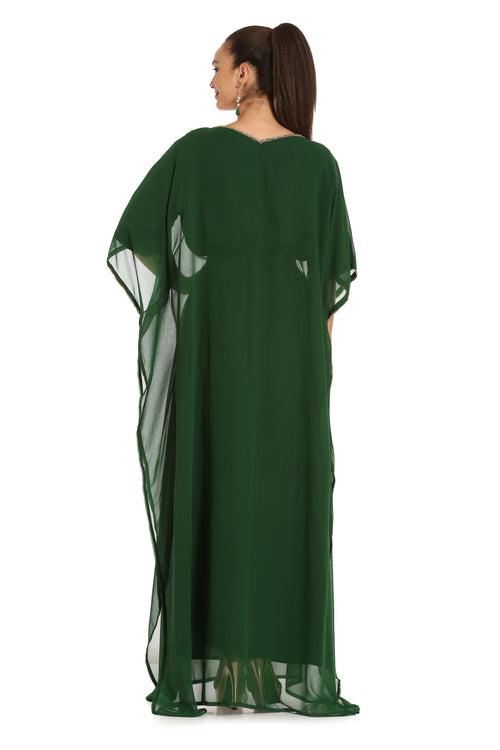 Embroidery Kaftan in Green by Maxim Creation