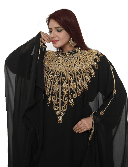 Designer Kaftan with Rhinestone Embroidery