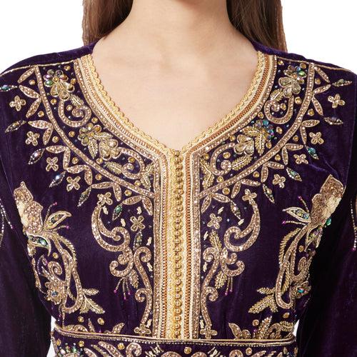 Designer Kaftan Hand Embroidered Takchita Gown