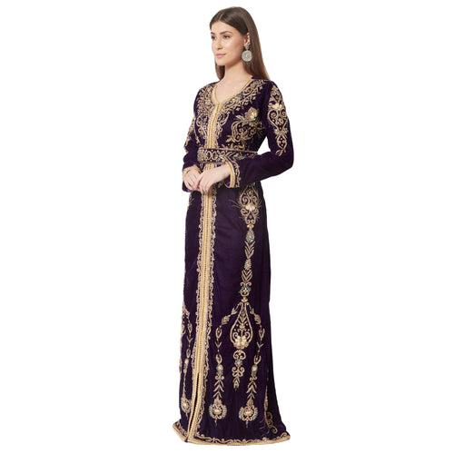 Designer Kaftan Hand Embroidered Takchita Gown