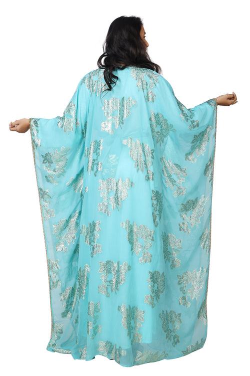 Traditional Wedding Caftan Dress with Crystal Hand Embroidery