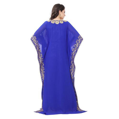 Flower Design Kaftan Designer Farasha Maxi Dress