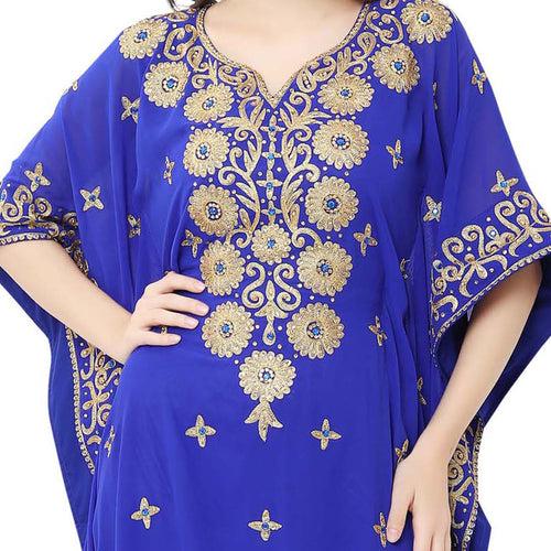 Flower Design Kaftan Designer Farasha Maxi Dress