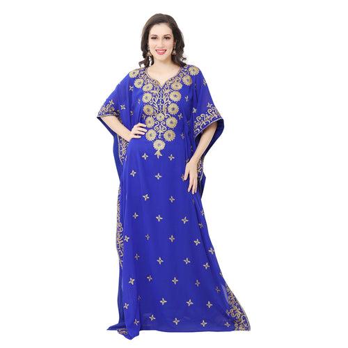 Flower Design Kaftan Designer Farasha Maxi Dress