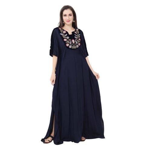 Arabian Maxi Long Kaftan Dress with Embroidery