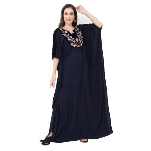 Arabian Maxi Long Kaftan Dress with Embroidery