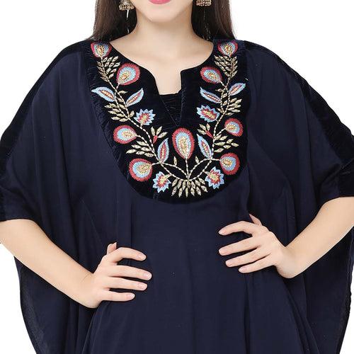 Arabian Maxi Long Kaftan Dress with Embroidery