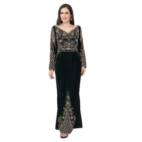 Designer Kaftan Fish Cut Mermaid Gown in Velvet