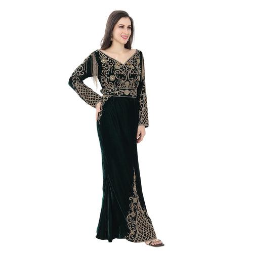 Designer Kaftan Fish Cut Mermaid Gown in Velvet