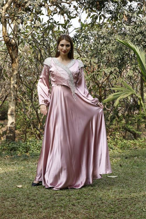 Modern Eid Wear for Women in Pink Satin